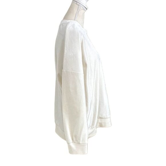 & OTHER STORIES IVORY WHITE VELVET VELOUR PULLOVER SWEATER - 8 - Picture 2 of 9